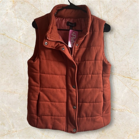 NWT Bacaal by Pulse | The Perfect Puffer Vest Quilted Burnt Orange - Picture 6 of 14